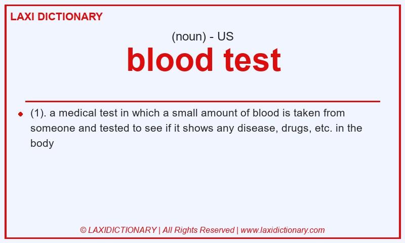 Definition blood test in American English