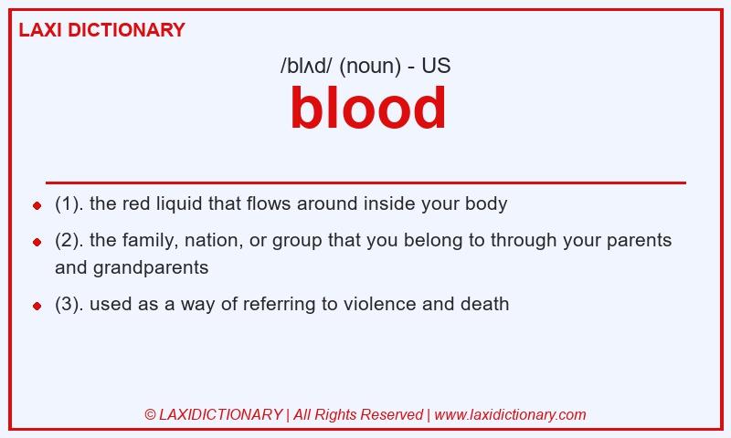 Definition blood in American English