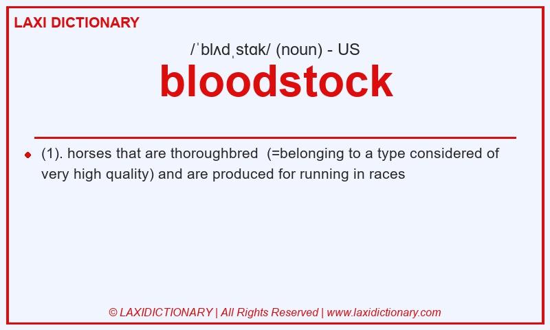 Definition bloodstock in American English