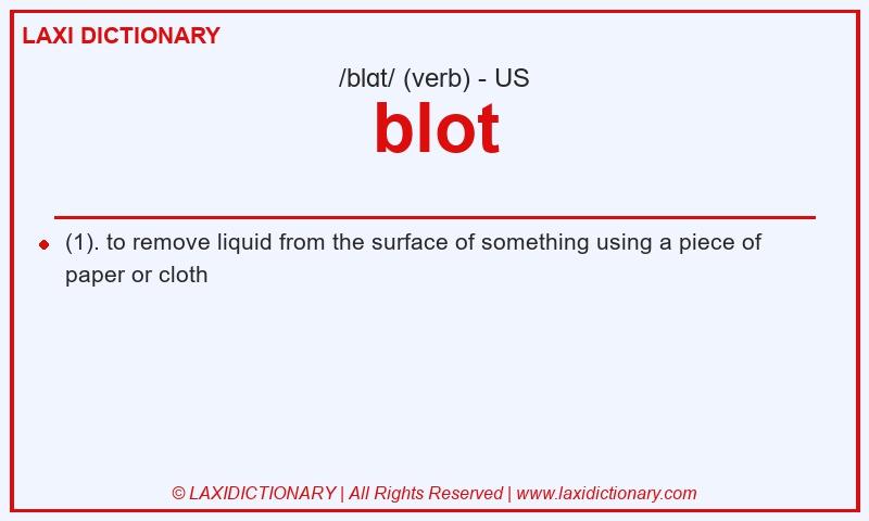 Definition blot in American English