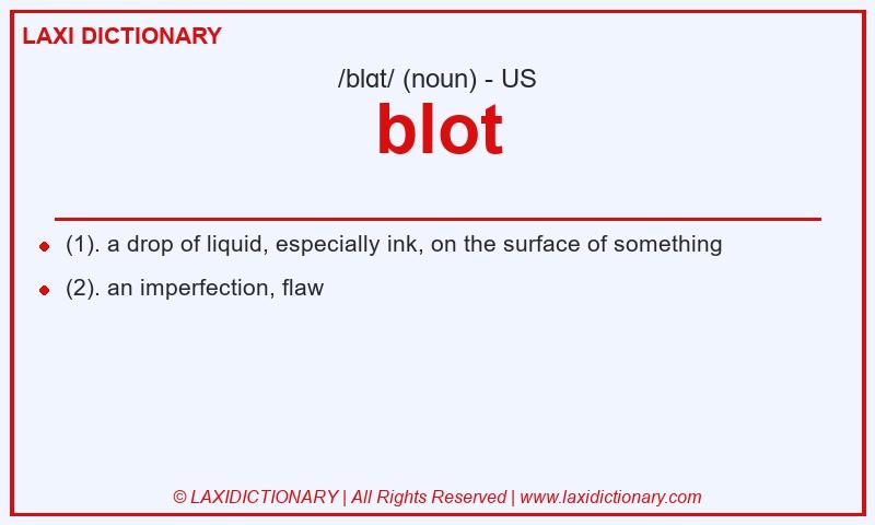 Definition blot in American English
