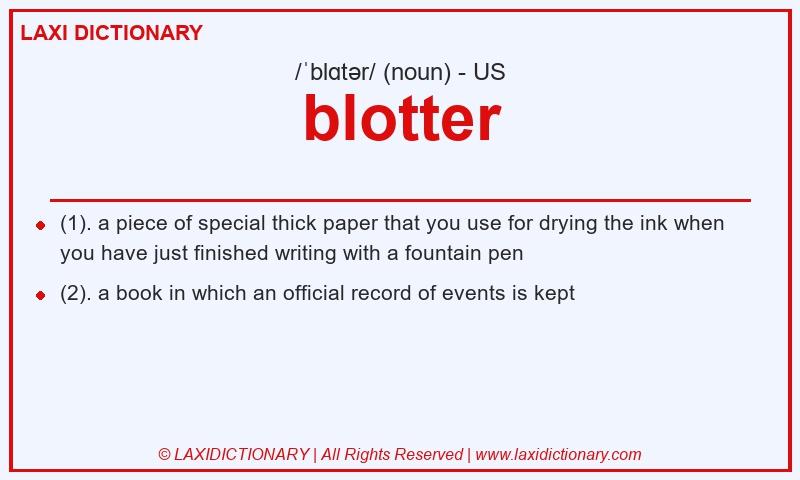 Definition blotter in American English