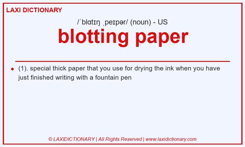 Definition blotting paper in American English