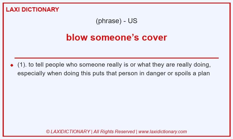 Definition blow someone’s cover in American English