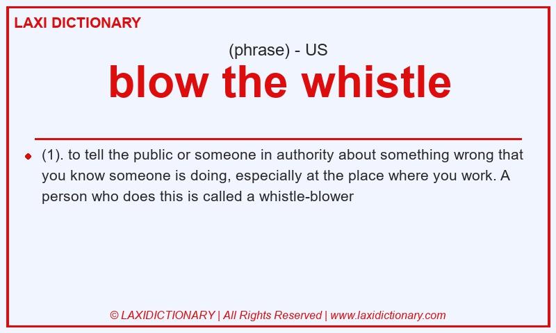 Definition blow the whistle in American English