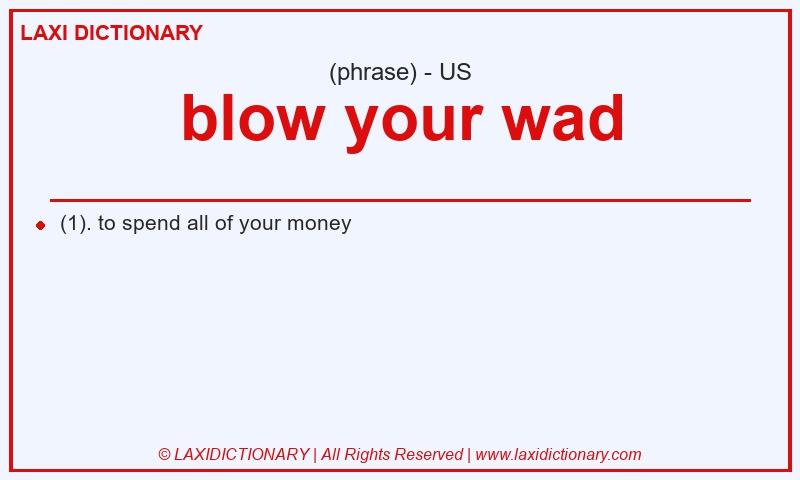 Definition blow your wad in American English