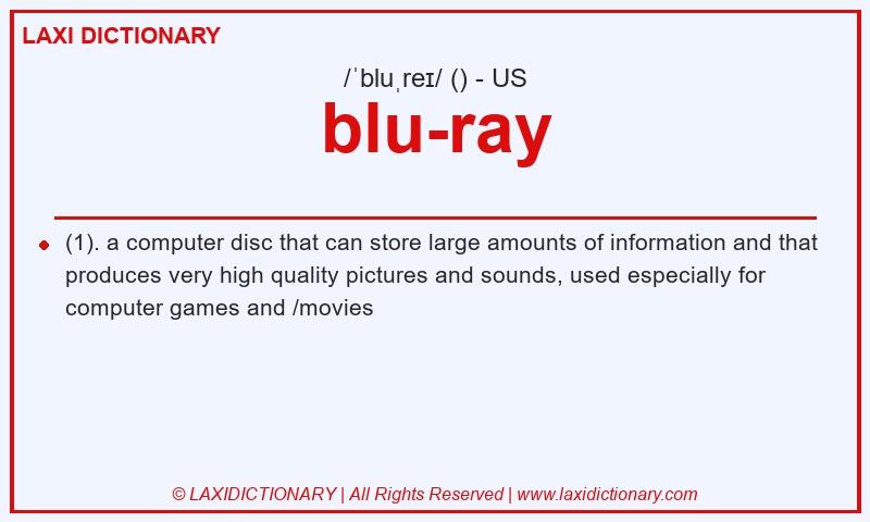 Definition blu-ray in American English