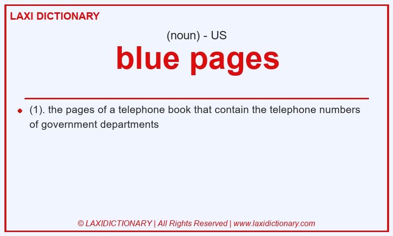 Definition blue pages in American English
