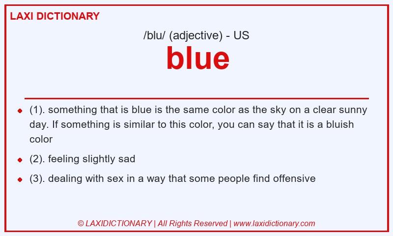 Definition blue in American English