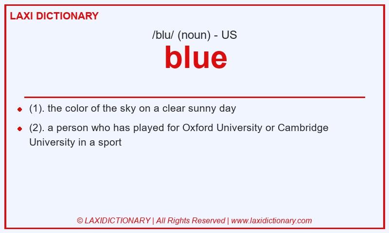 Definition blue in American English
