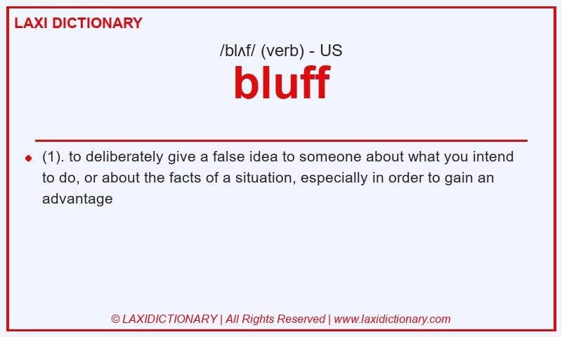 Definition bluff in American English