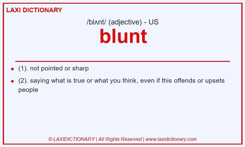Definition blunt in American English