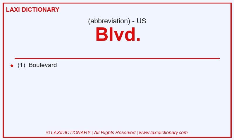 Definition Blvd. in American English