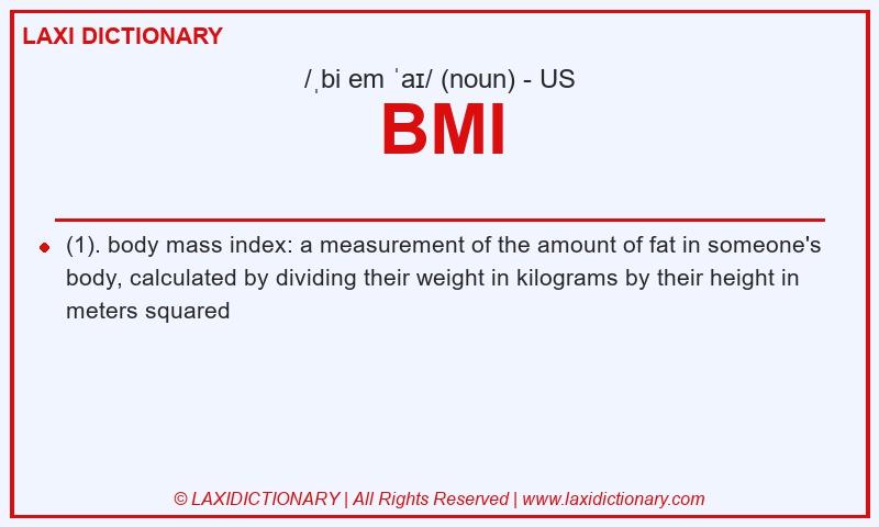Definition BMI in American English