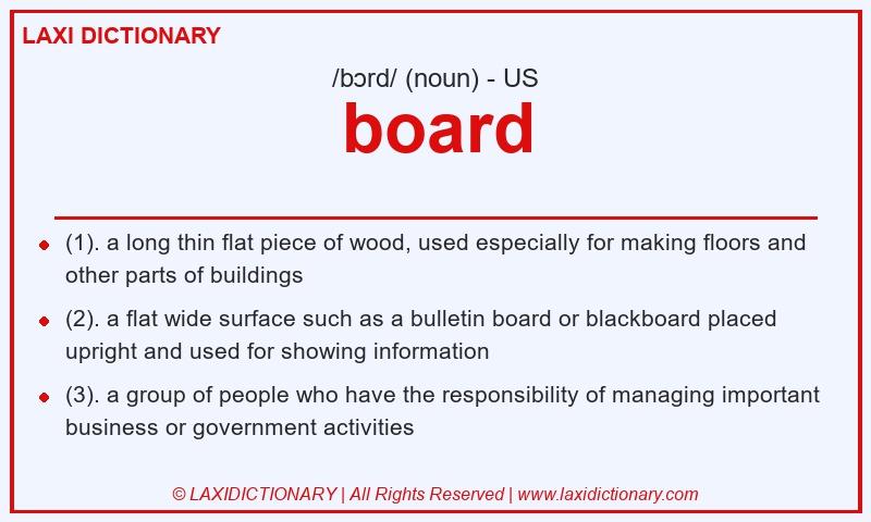 Definition board in American English