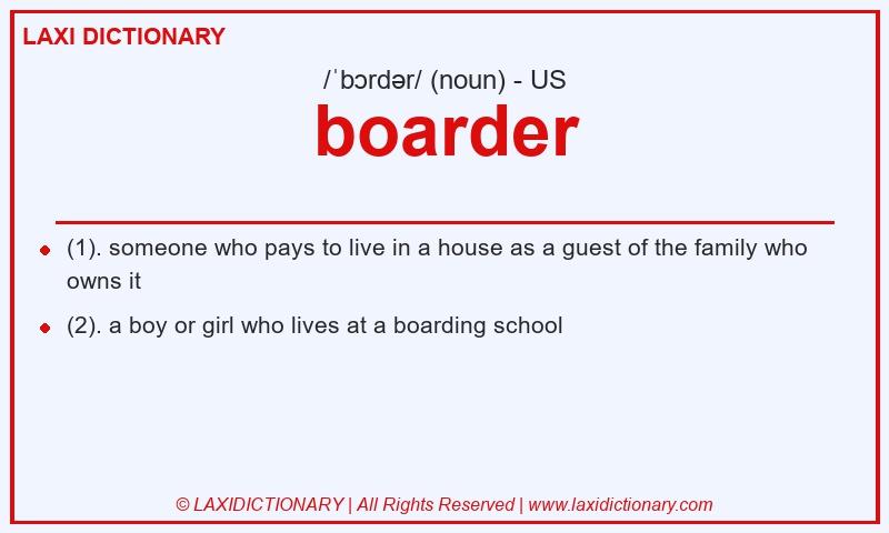 Definition boarder in American English