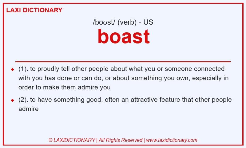 Definition boast in American English