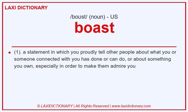 Definition boast in American English