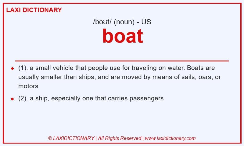 Definition boat in American English