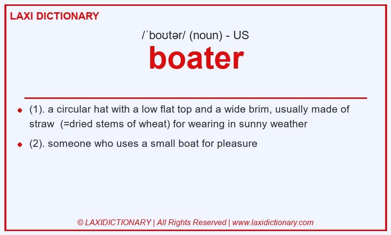 Definition boater in American English