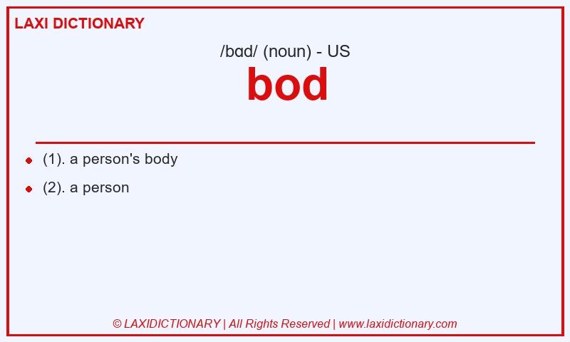Definition bod in American English