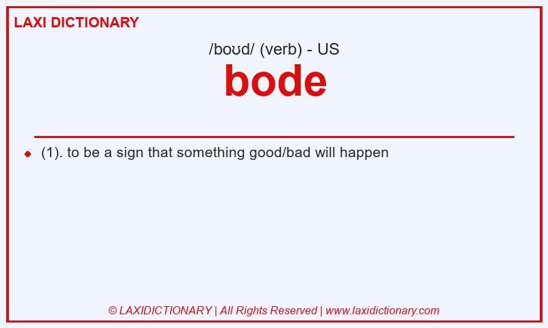 Definition bode in American English