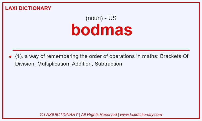 Definition bodmas in American English