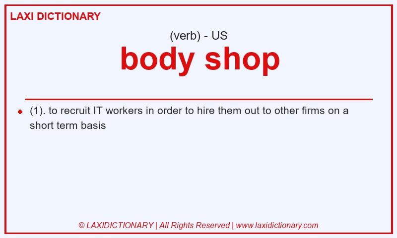 Definition body shop in American English