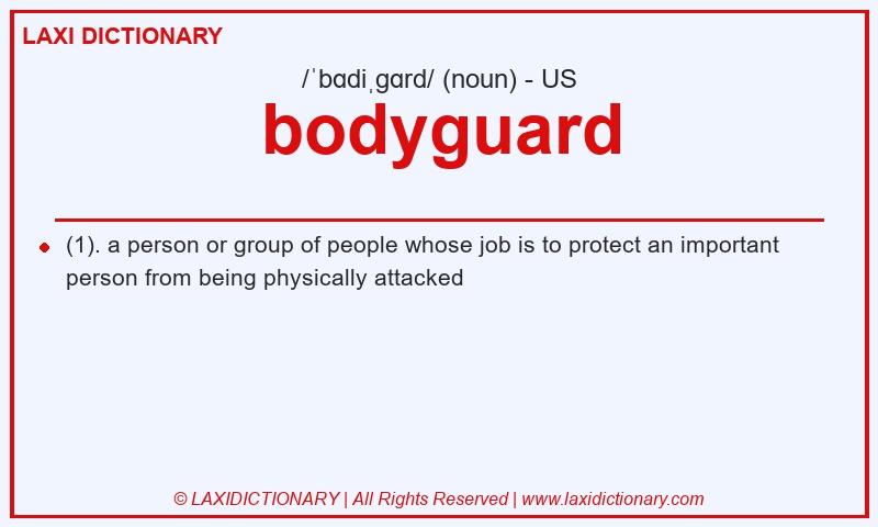 Definition bodyguard in American English