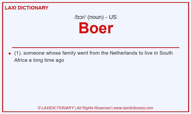 Definition Boer in American English