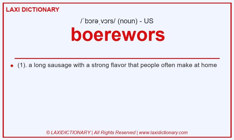 Definition boerewors in American English