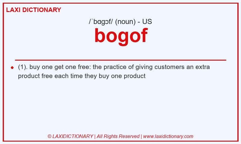 Definition bogof in American English