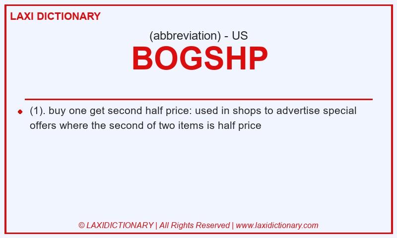 Definition BOGSHP in American English