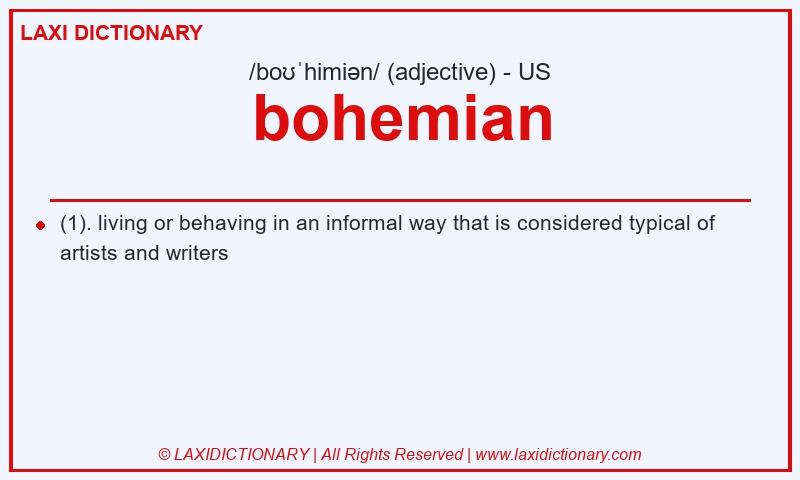 Definition bohemian in American English