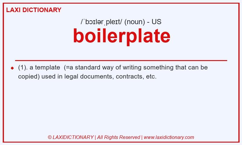 Definition boilerplate in American English