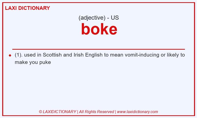 Definition boke in American English