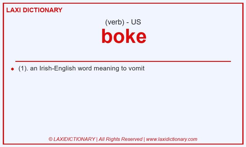 Definition boke in American English