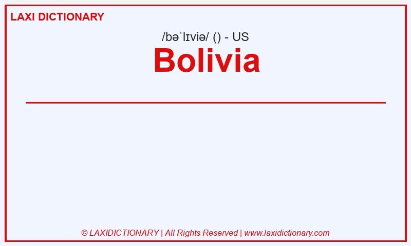 Definition Bolivia in American English