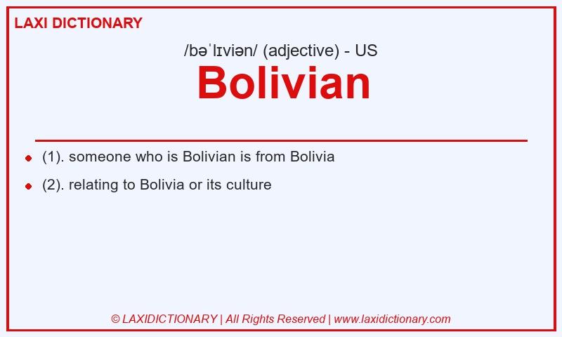 Definition Bolivian in American English