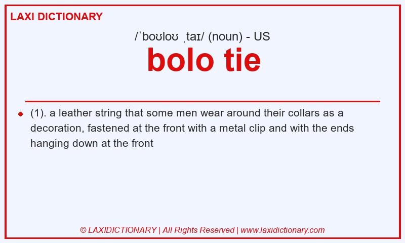 Definition bolo tie in American English