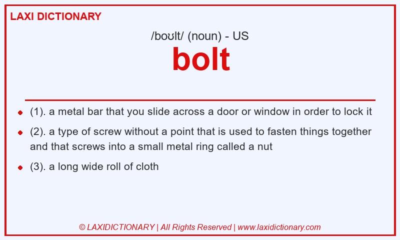 Definition bolt in American English