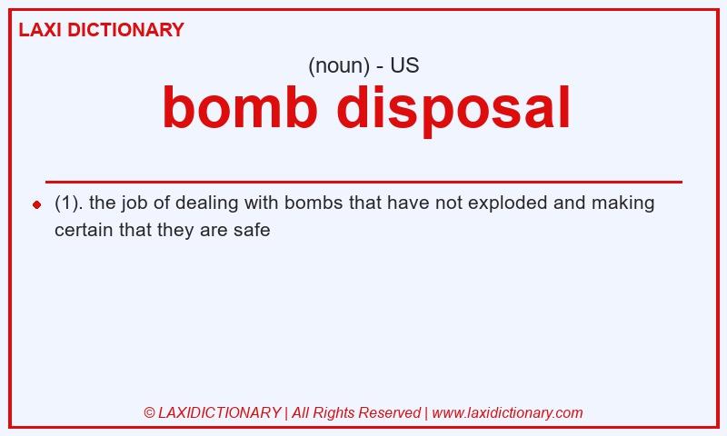Definition bomb disposal in American English
