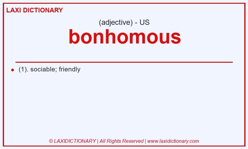 Definition bonhomous in American English