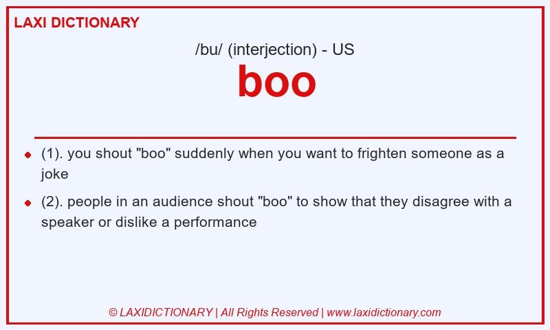 Definition boo in American English