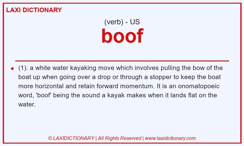 Definition boof in American English