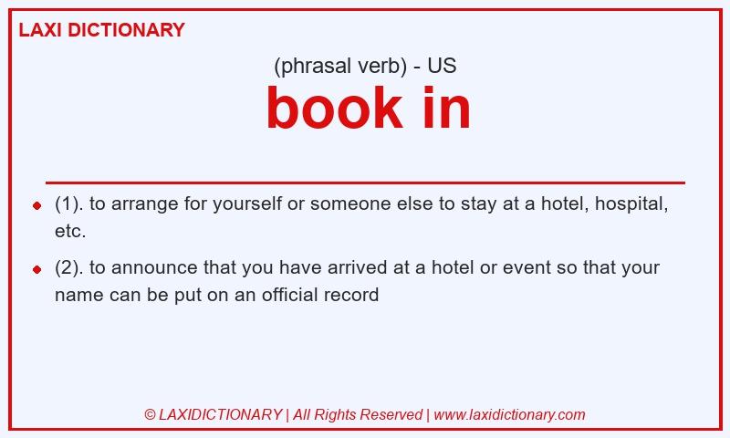 Definition book in in American English