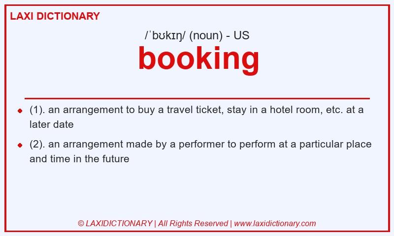 Definition booking in American English