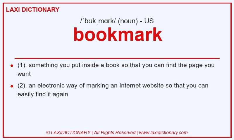 Definition bookmark in American English