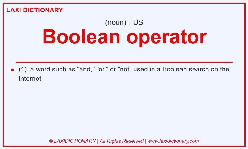 Definition Boolean operator in American English