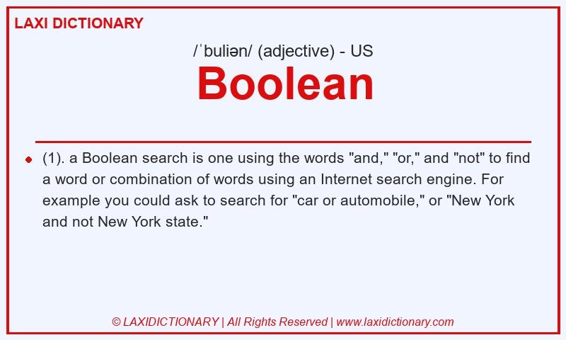 Definition Boolean in American English